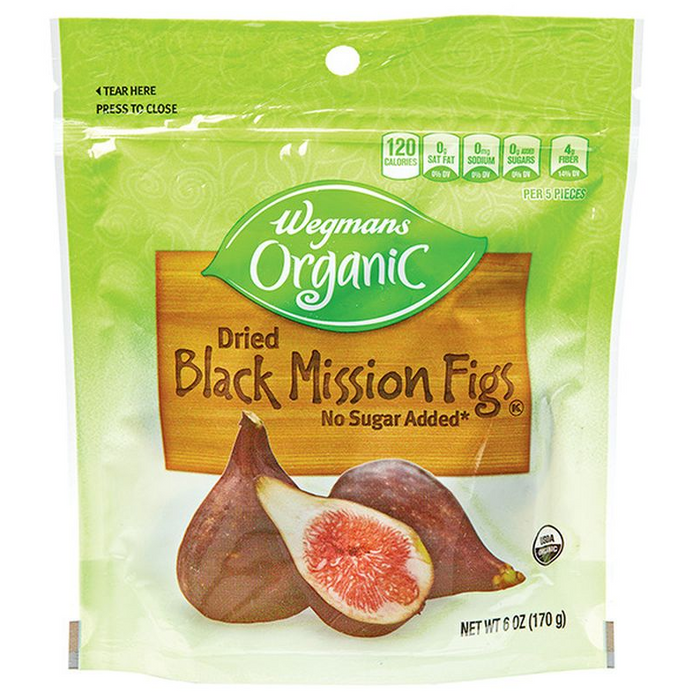 Wegmans Organic Dried Black Mission Figs 6oz