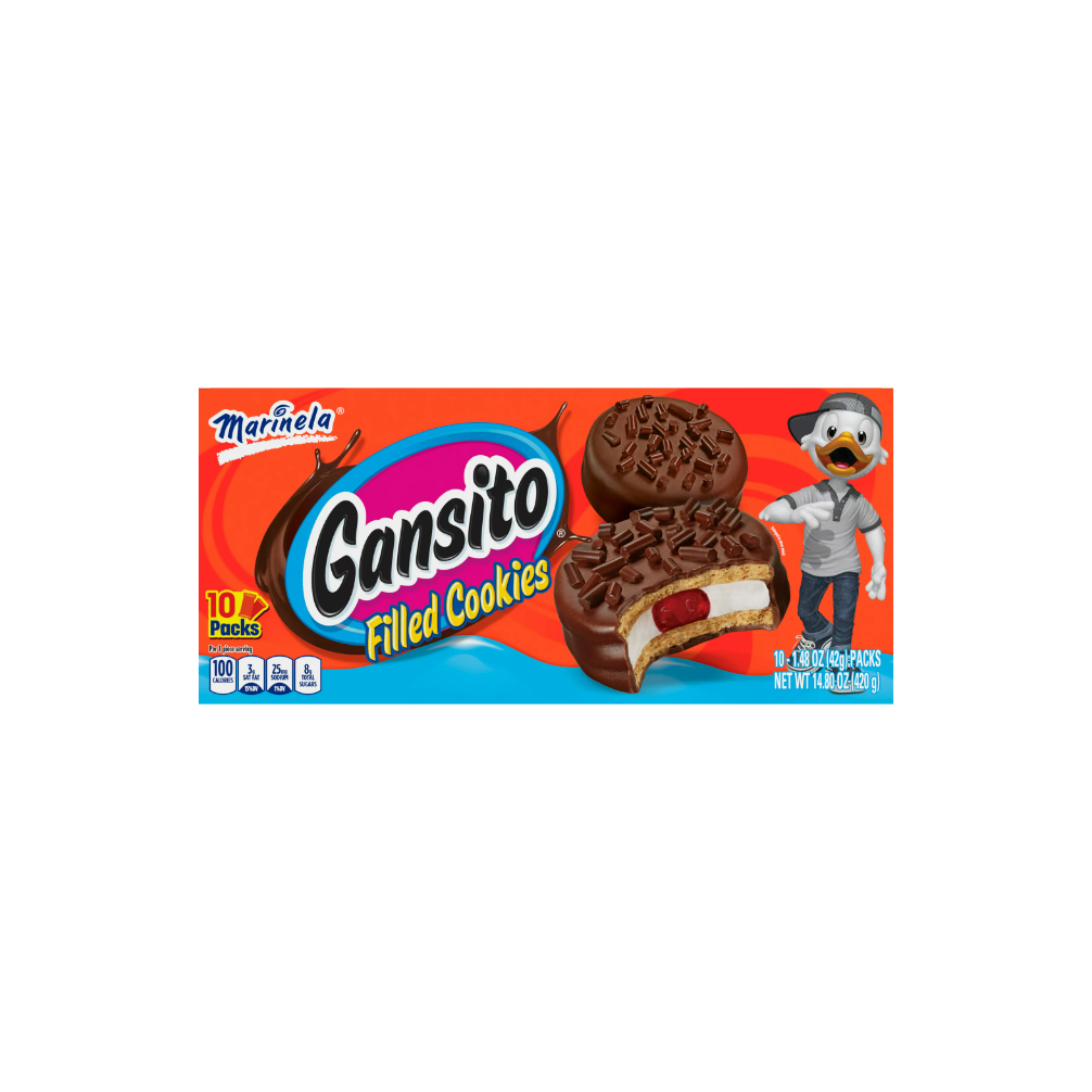 Marinela Gansito Strawberry and Crème Filled Snack Cookies with Chocol ...