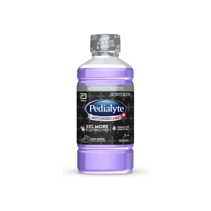 Pedialyte AdvancedCare Plus Electrolyte Drink, Iced Grape, 1 Liter