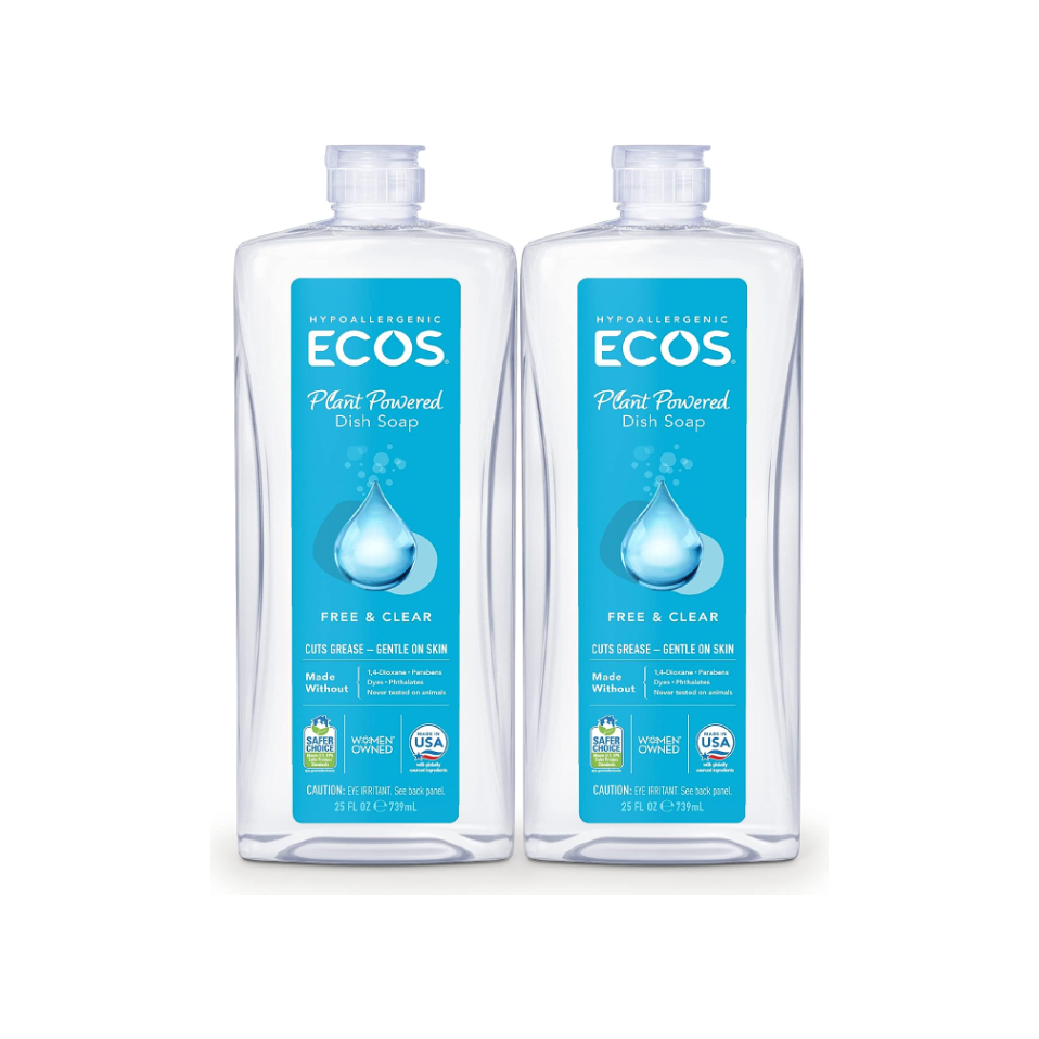 ECOS Hypoallergenic Liquid Dish Soap, Free & Clear, 25 Fluid Ounce