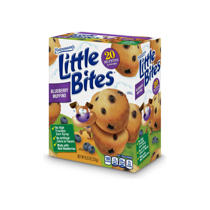 Entenmann's Little Bites Blueberry Mini Muffins, 5 Pouches, 8.25 oz Box