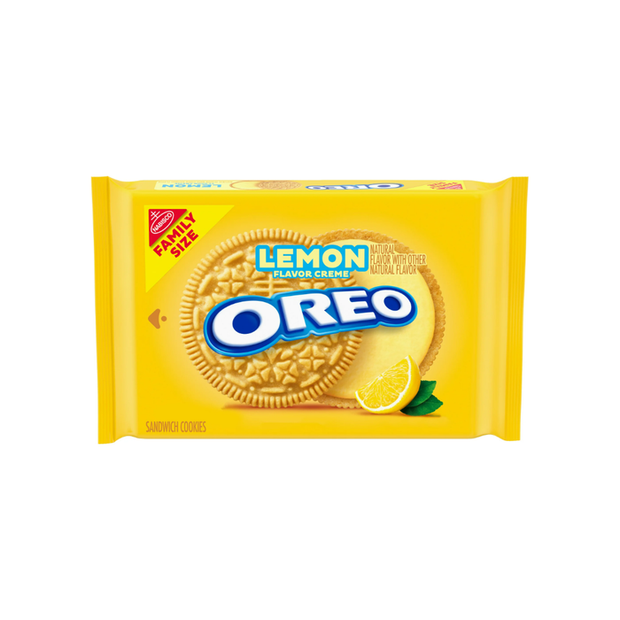 OREO Lemon Creme Sandwich Cookies, Family Size, 18.71 oz