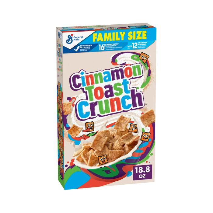 Cinnamon Toast Crunch Breakfast Cereal, Crispy Cinnamon Cereal, Family Size, 18.8 oz