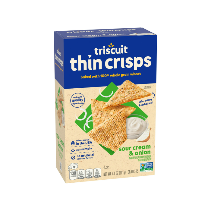 Triscuit Thin Crisps Sour Cream & Onion Whole Grain Wheat Crackers, 7.1 oz