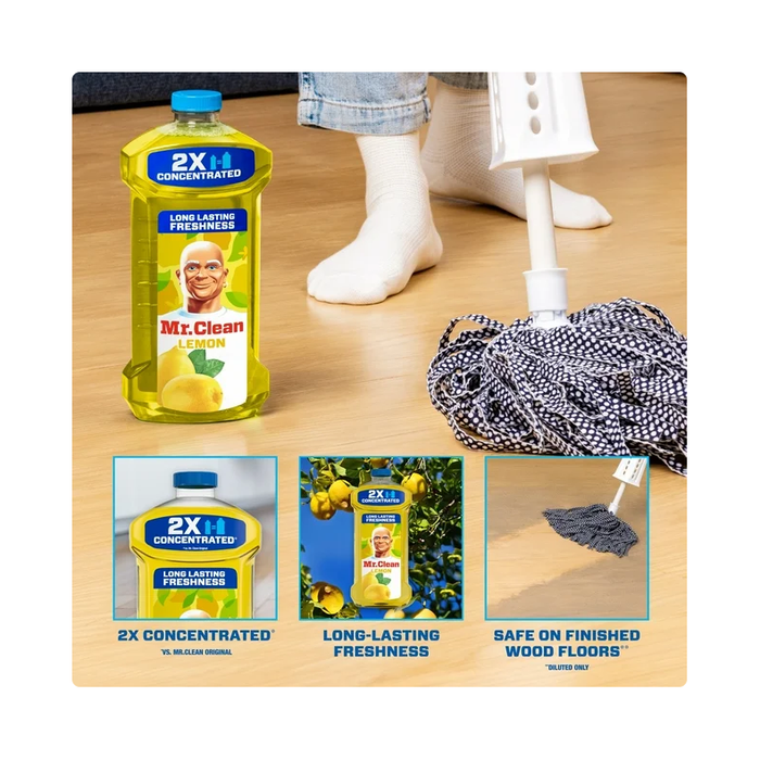 Mr. Clean 2X Concentrated Multi Surface Cleaner with Lemon Scent, 41 fl oz