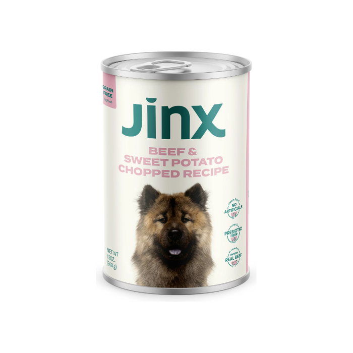 Jinx Chopped Beef Recipe Natural Wet Dog Food, Grain-Free, 13 oz.