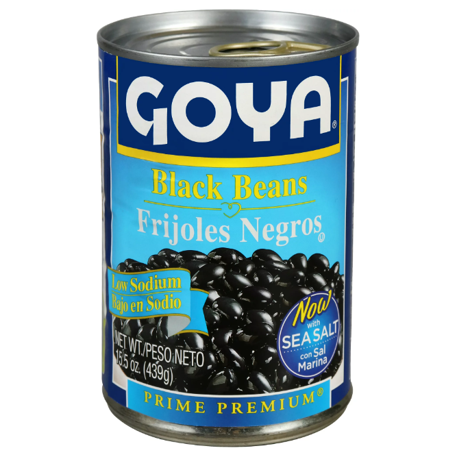 Goya Black Beans, Low Sodium, 15.5 Oz