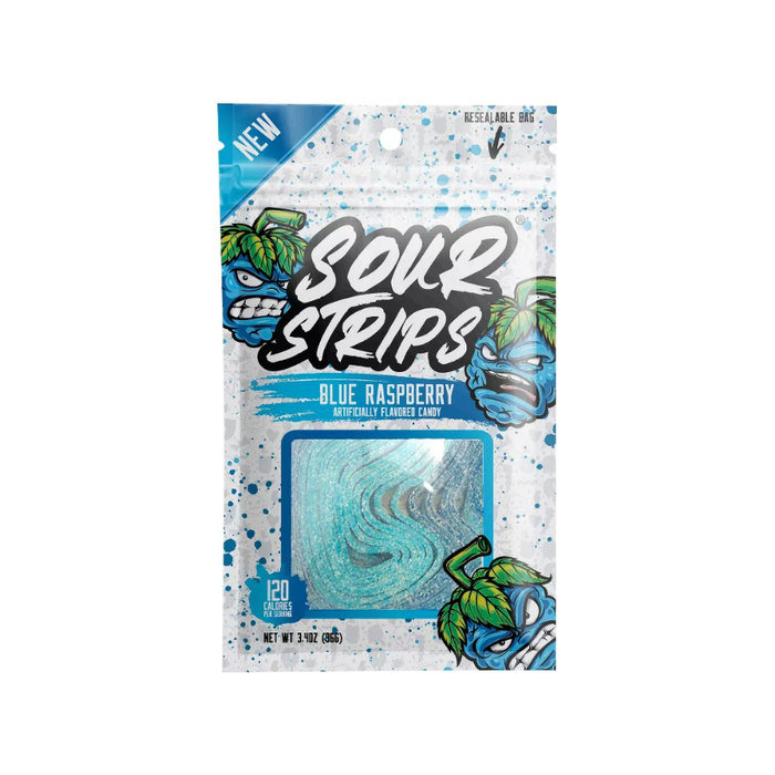 Sour Strips Blue Raspberry Candy - 3.4oz