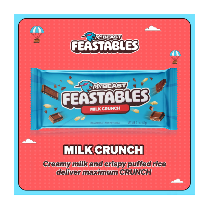 Feastables MrBeast Milk Chocolate Crunch Bar, 2.1 oz