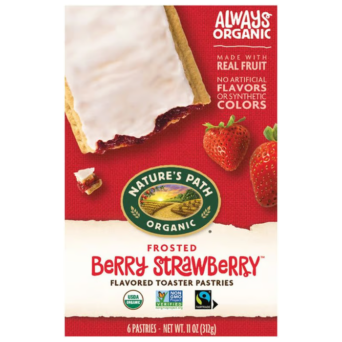 Nature's Path Organic Toaster Pastries Frosted Berry Strawberry - 6ct