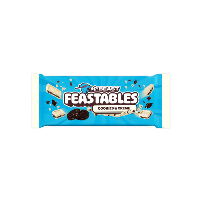 Feastables Mr Beast Cookies and Creme White Chocolate Bar, 2.1 oz (60g)