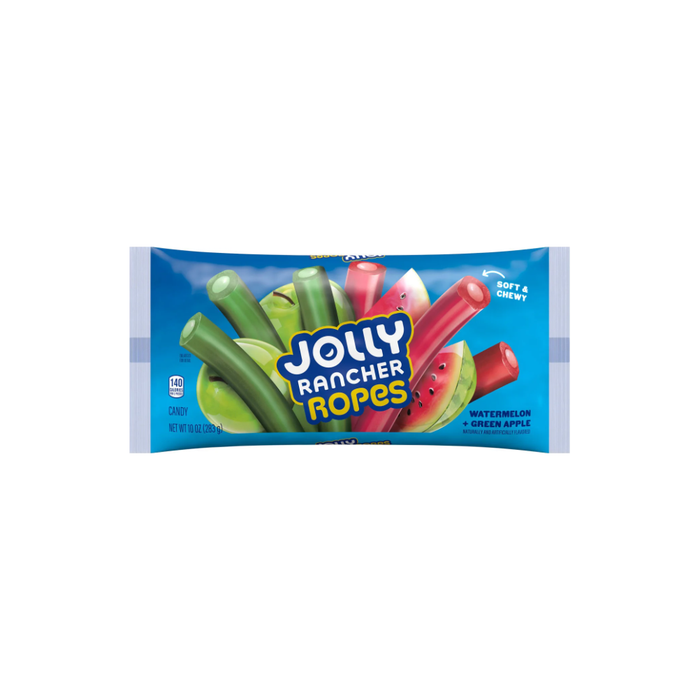 Jolly Rancher Ropes Watermelon and Green Apple Flavored Candy, Bag 10 oz