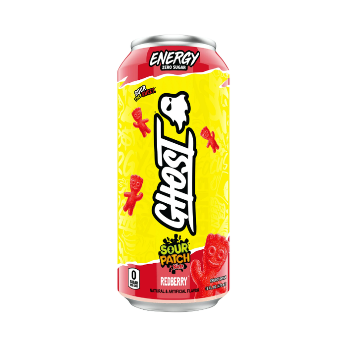 GHOST® ENERGY Zero Sugars Energy Drink, SOUR PATCH KIDS® Redberry, 16 fl oz Can