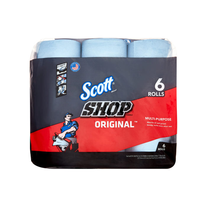 Scott Shop Towels, 6 Rolls, 55 Sheets Per Roll