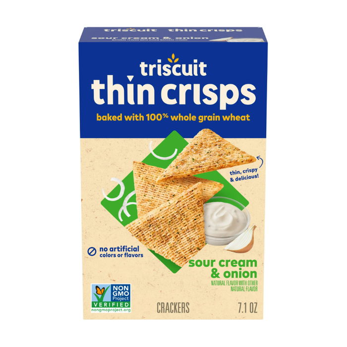 Triscuit Thin Crisps Sour Cream & Onion Whole Grain Wheat Crackers, 7.1 oz