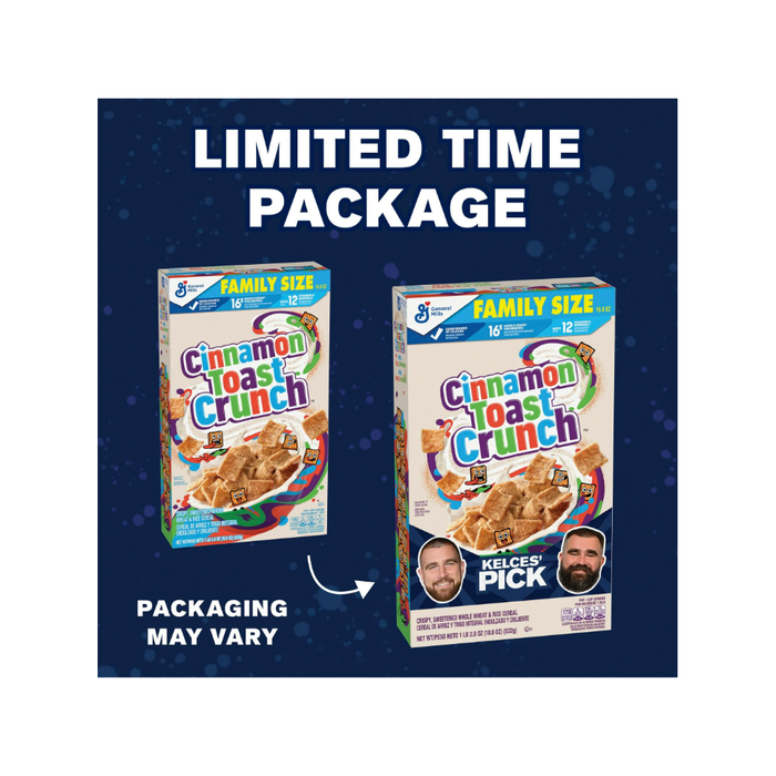 Cinnamon Toast Crunch Breakfast Cereal, Crispy Cinnamon Cereal, Family Size, 18.8 oz