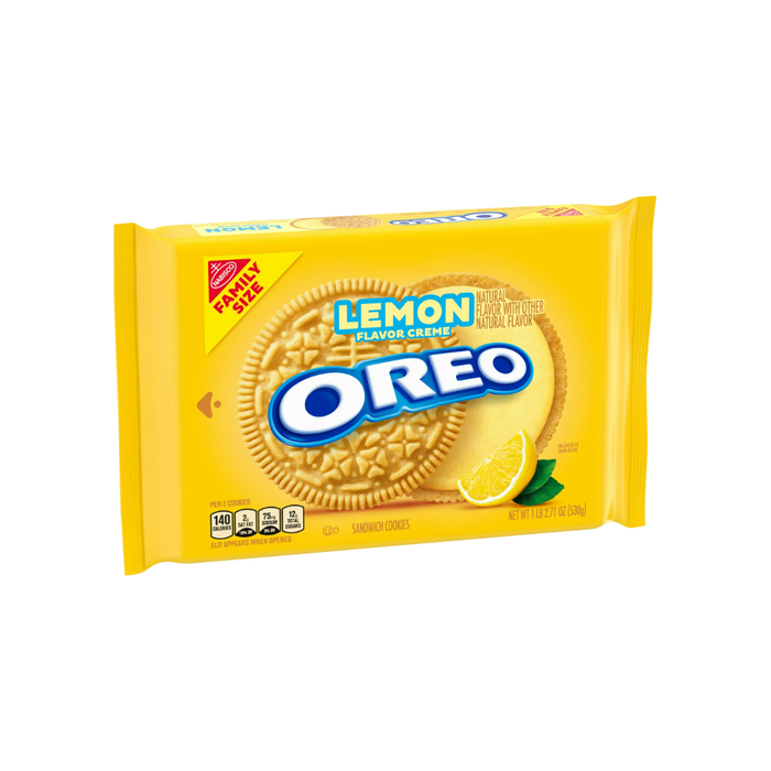 OREO Lemon Creme Sandwich Cookies, Family Size, 18.71 oz