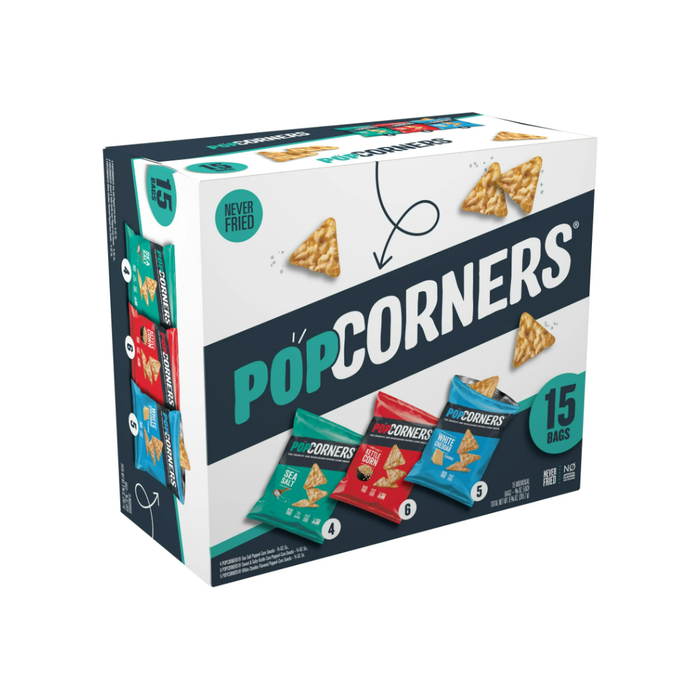 PopCorners Popped Corn Snack Chips, 3 Flavor Variety Pack, 15 Count Multipack