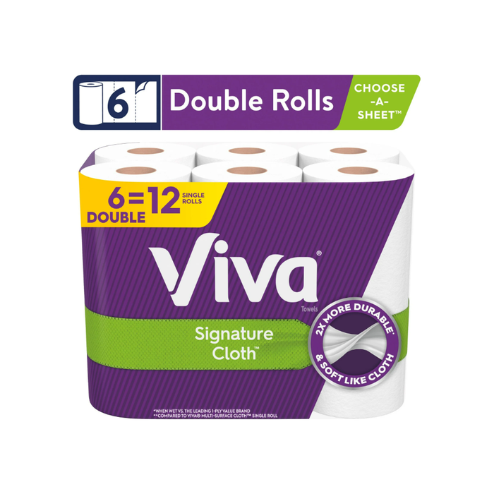 Viva Signature Cloth Paper Towels, 6 Double Rolls