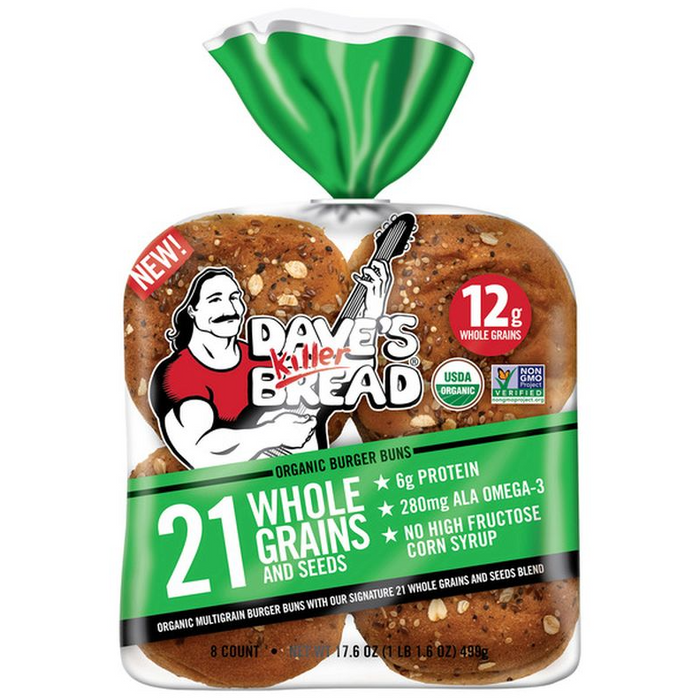 Dave's Killer Bread Organic 21 Whole Grain & Seeds Hamburger Buns - 16oz