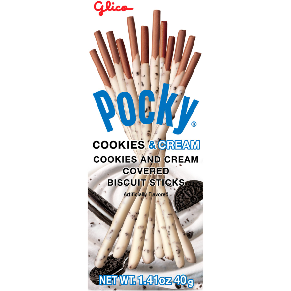 Glico Pocky Cookies and Cream Covered Biscuit Sticks, 1.41 oz — Custom  Treats