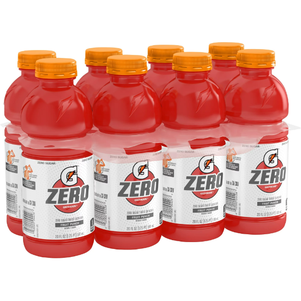 Gatorade G Zero Sugar Fruit Punch Thirst Quencher Sports Drink 20 oz ...