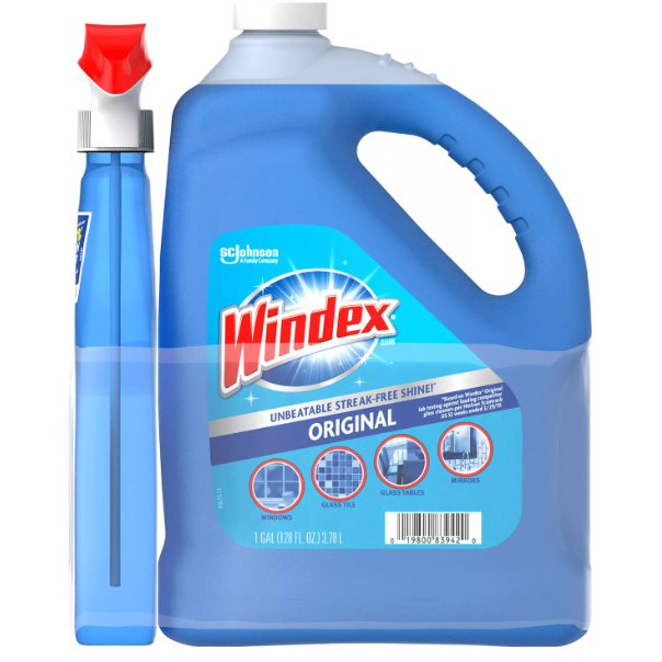 Windex Original Glass Cleaner (128 oz. Refill + 32 oz. Trigger) — Custom  Treats