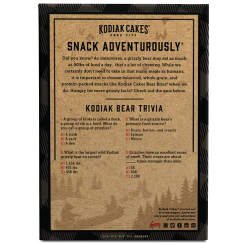Kodiak Cakes Bear Bites, चॉकलेट ग्रैहम क्रैकर्स, 5g प्रोटीन प्रति सर्विंग, 9 oz