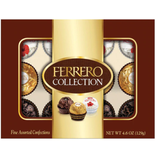 Ferrero Rocher and Raffaello Chocolate Candy Collection in Golden